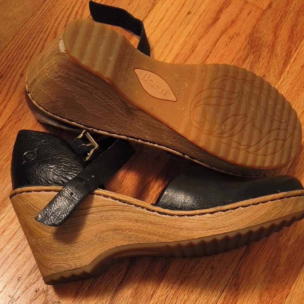 Born Nellie Black Mary-Jane Wedge Shoes - Picture 9 of 11